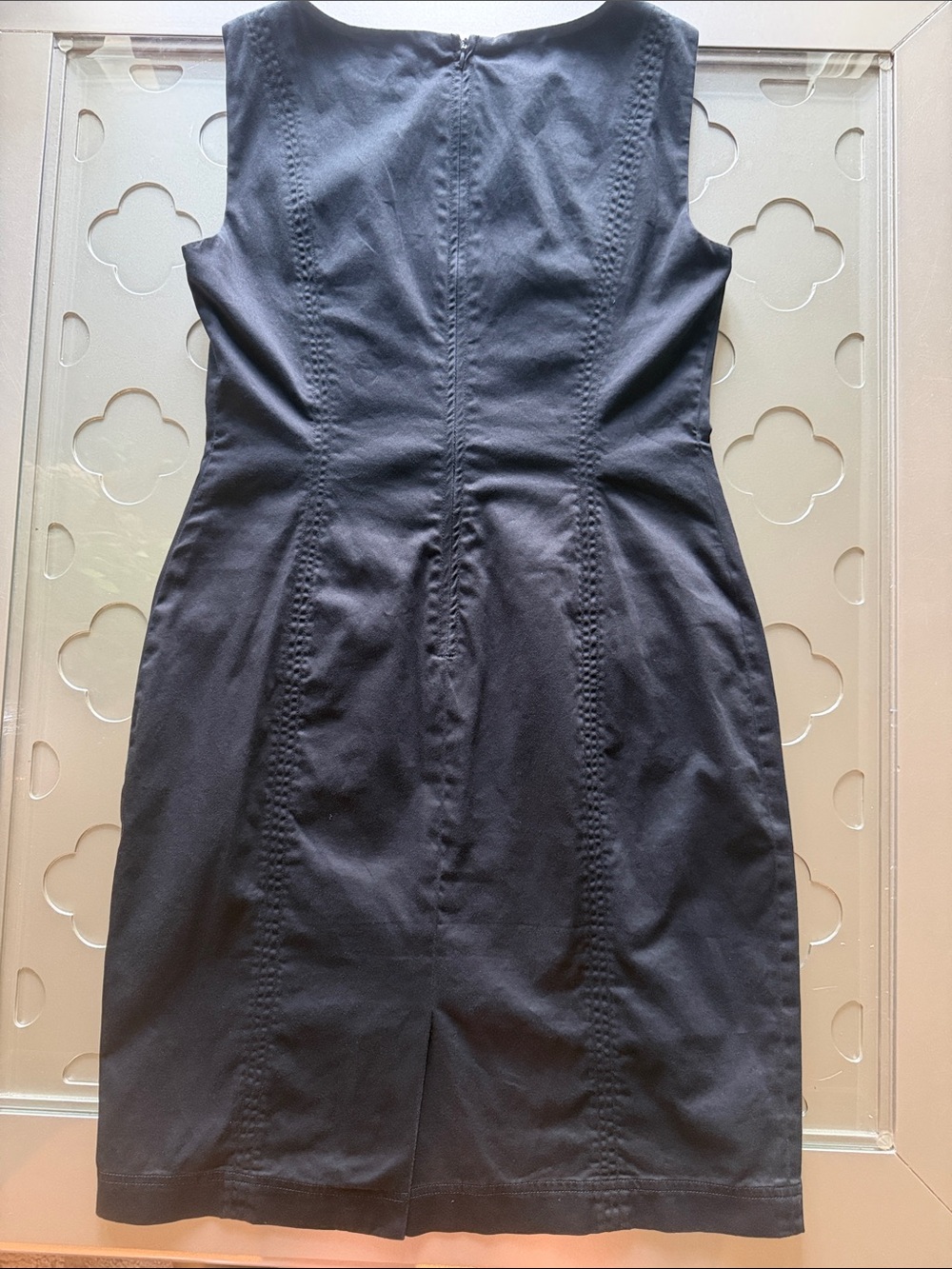 CALVIN KLEIN Black Sleeveless Sheath Dress Zip Pockets Size 6 - Picture 10 of 13